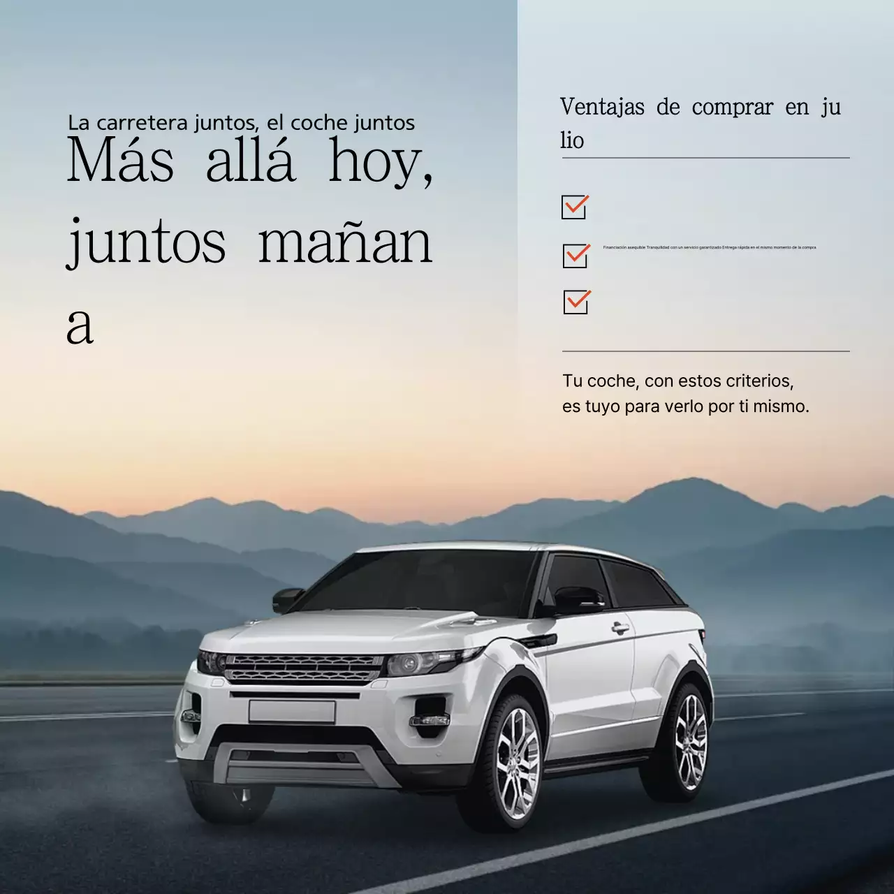 Anuncio de venta de coches modernos de color gris