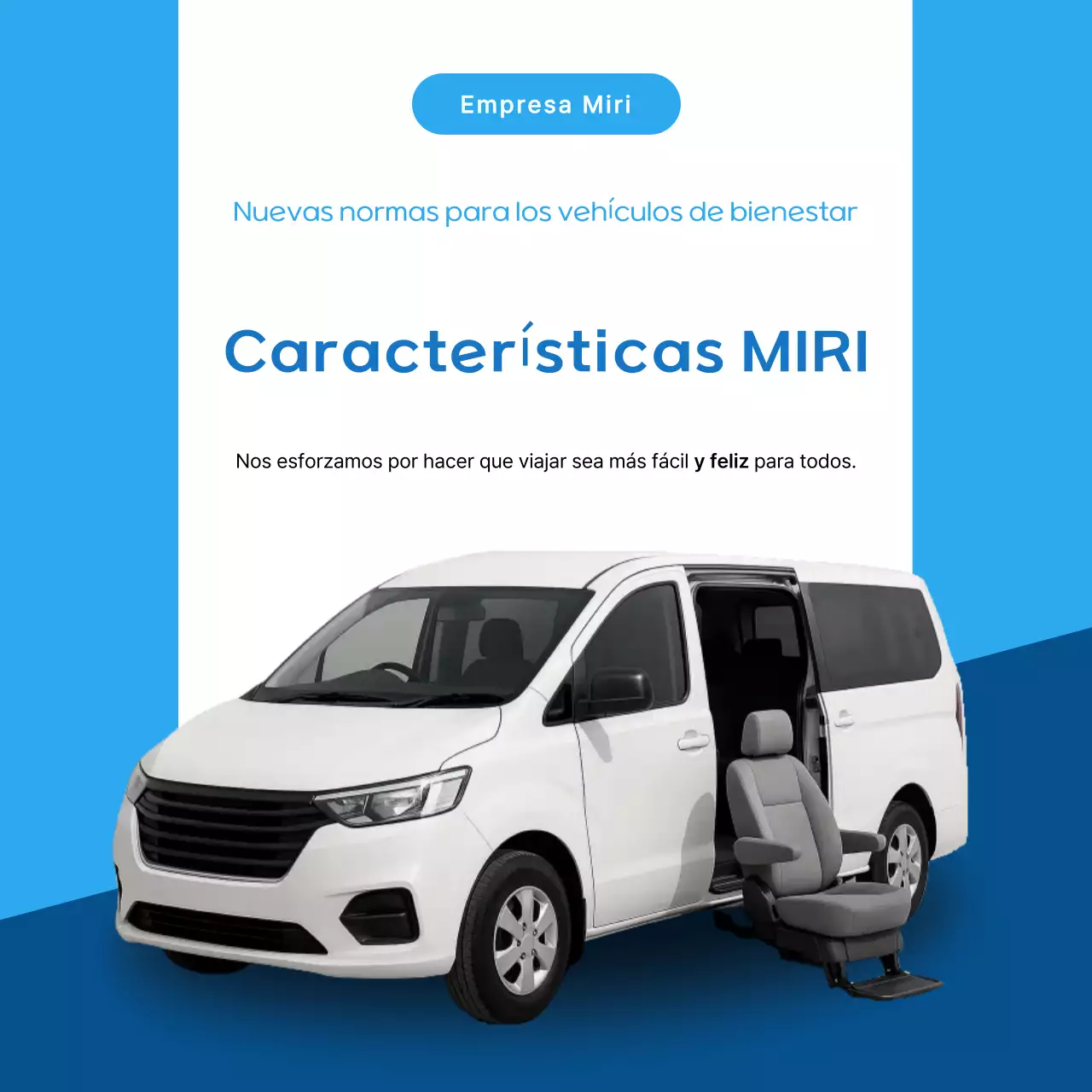 Anuncio de coche moderno azul