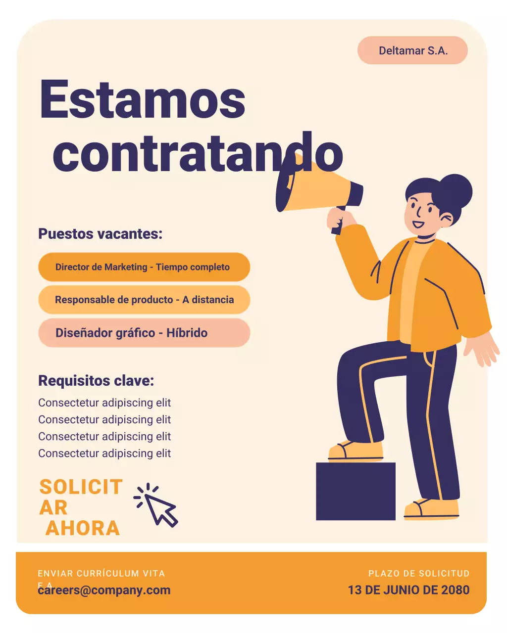 Orange Modern Estamos contratando. Únase a nuestro equipo ahora.