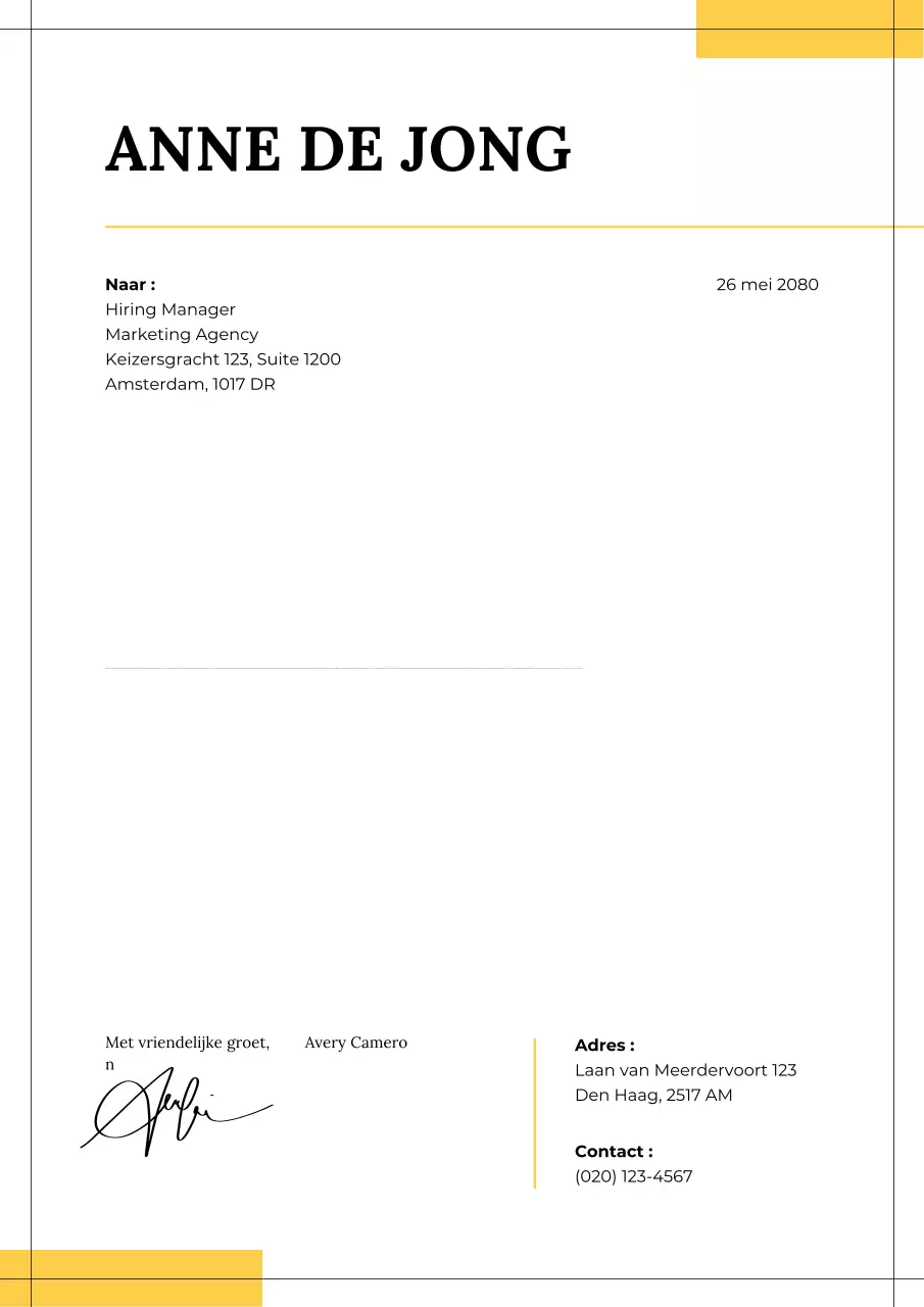 Professionele sollicitatiebrief