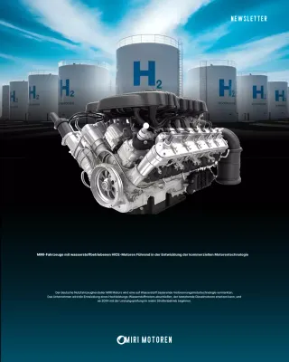 Newsletter zum schwarzen modernen Wasserstoffmotor