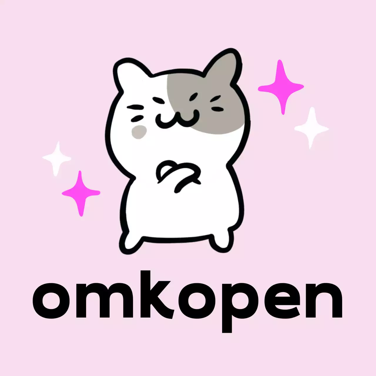 Roze schattige karaktermeme