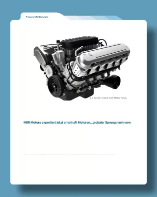 Pressemitteilung zum modernen himmelblauen Auto