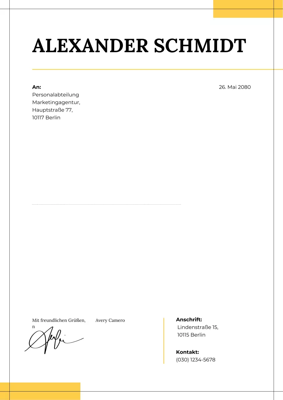 Professionelles Anschreiben