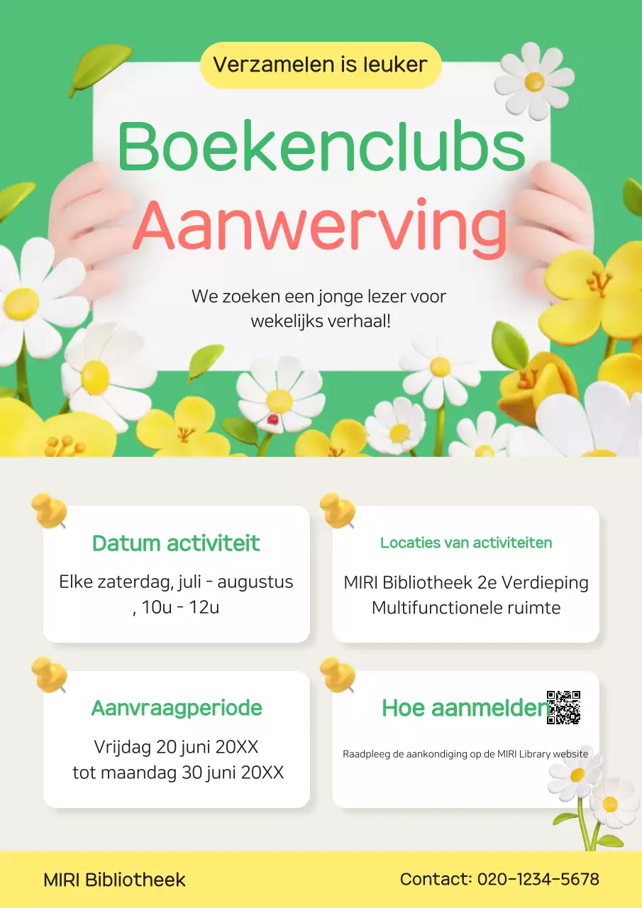 Aankondiging van de werving van Green Baby Reading