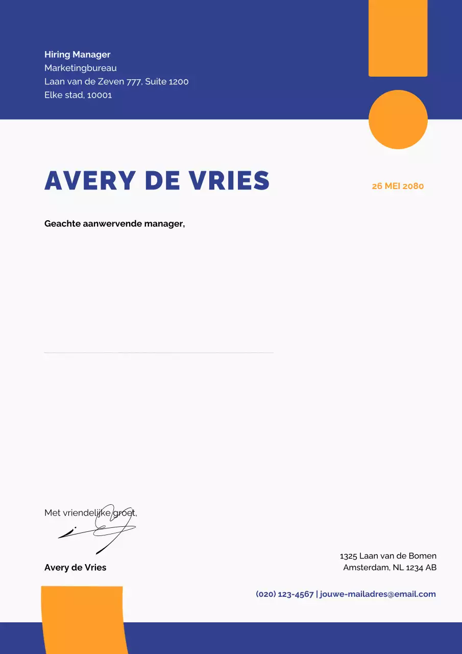 blauw modern cv-sjabloon