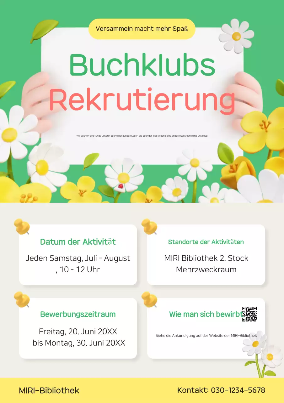 Green Baby Reading-Rekrutierungsankündigung