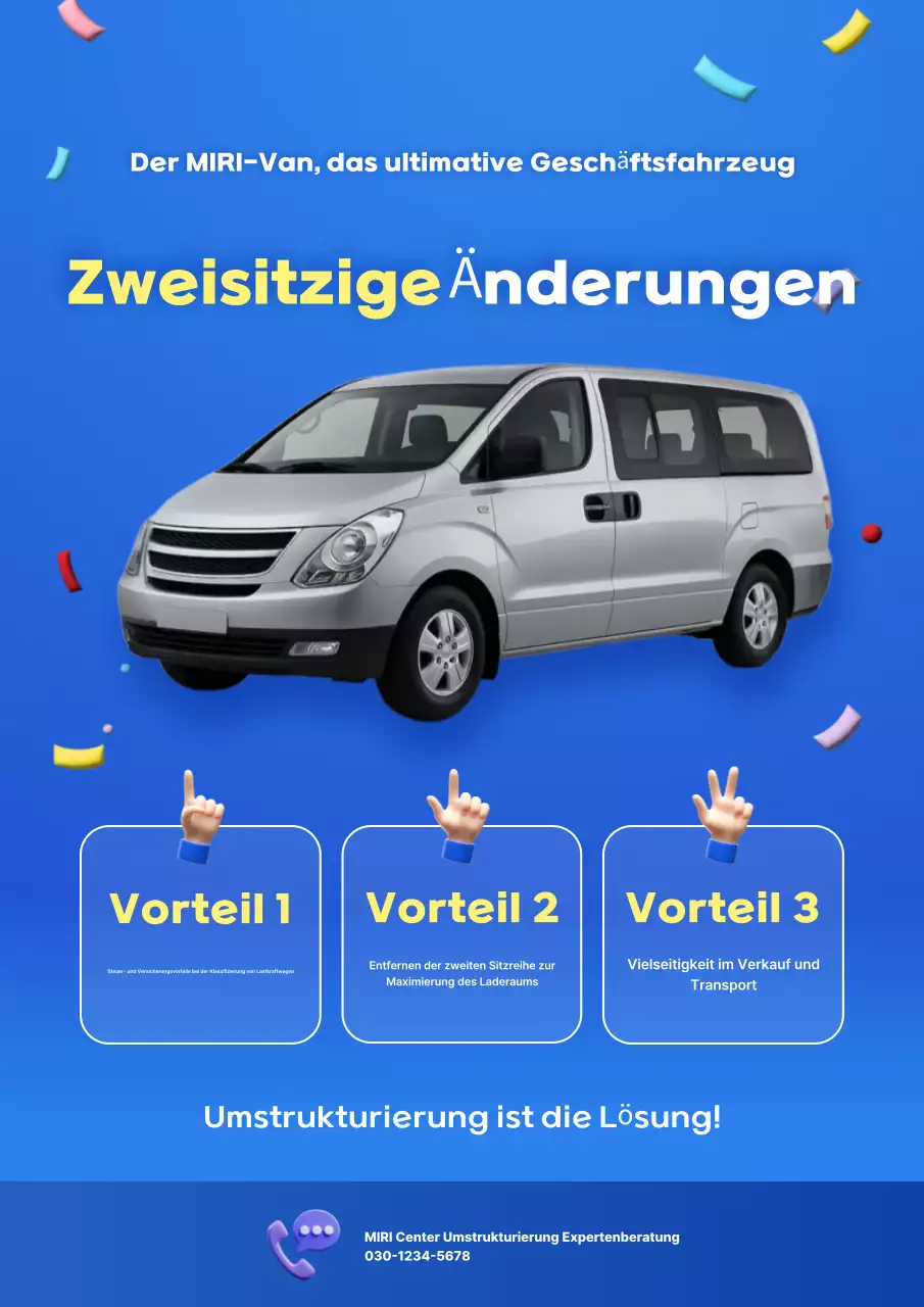 Blaues modernes Auto modifizierte Werbung