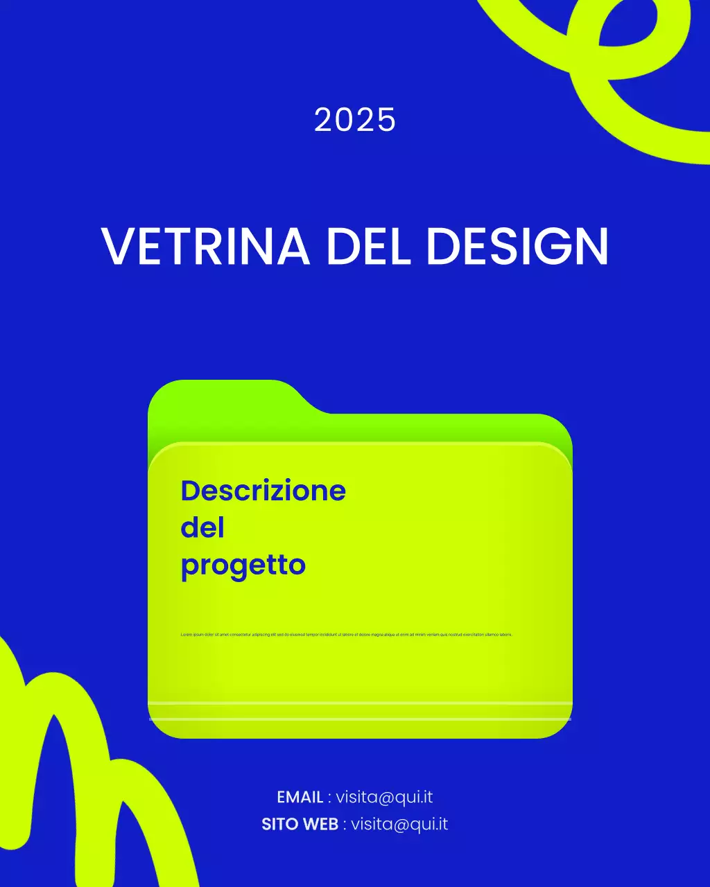 Mostra di design moderno blu