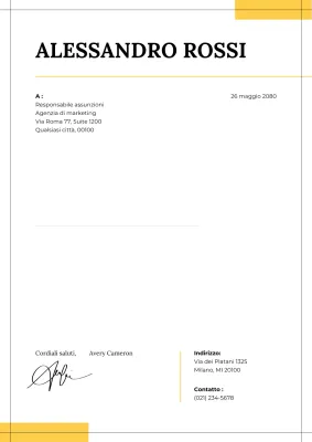 Lettera di presentazione professionale