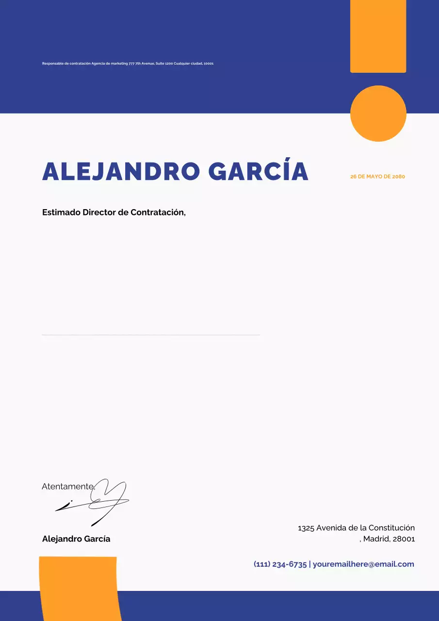 plantilla de currículum moderna azul