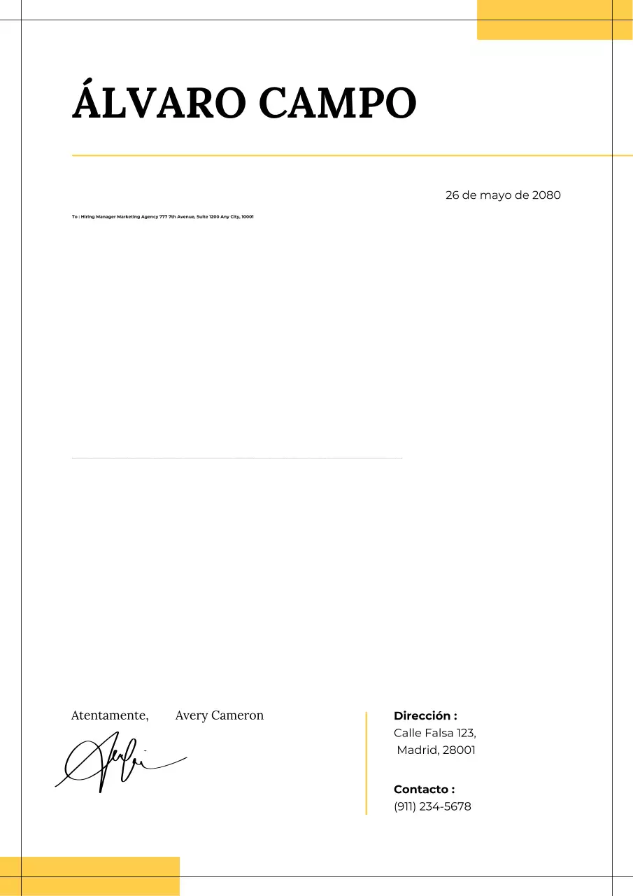 Carta de presentación profesional