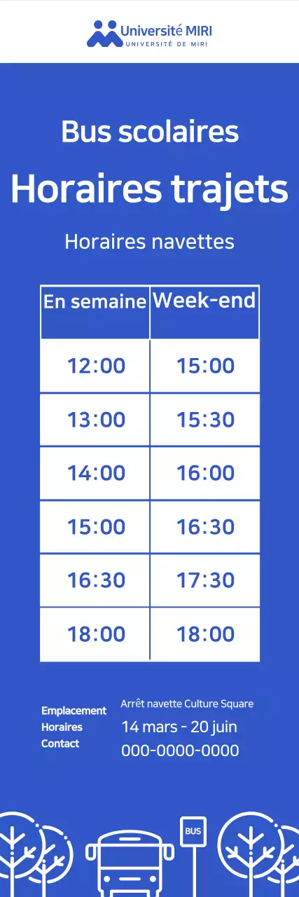 Guide de l'horaire de base bleu