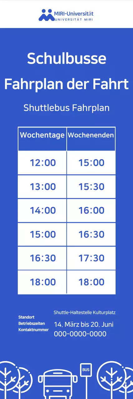 Blauer Basis-Zeitplanführer