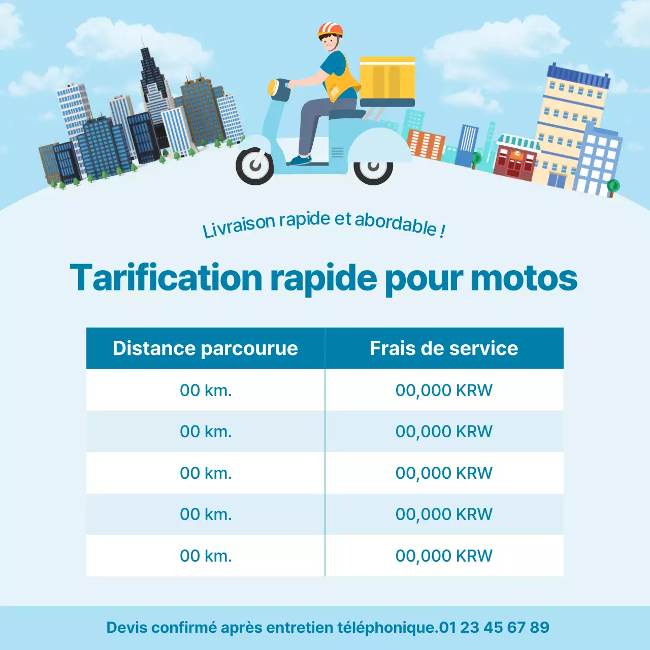 Guide du service de livraison moderne Sky Blue