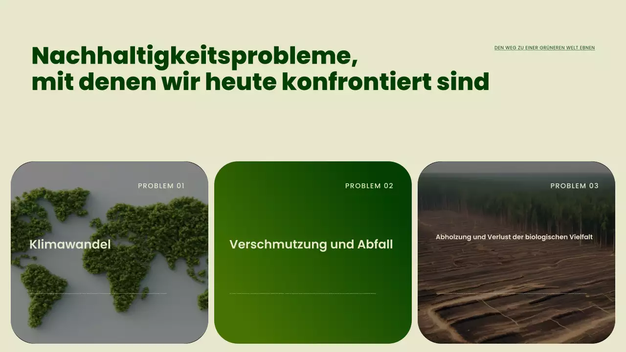 Präsentation zur Förderung der grünen modernen Nachhaltigkeit