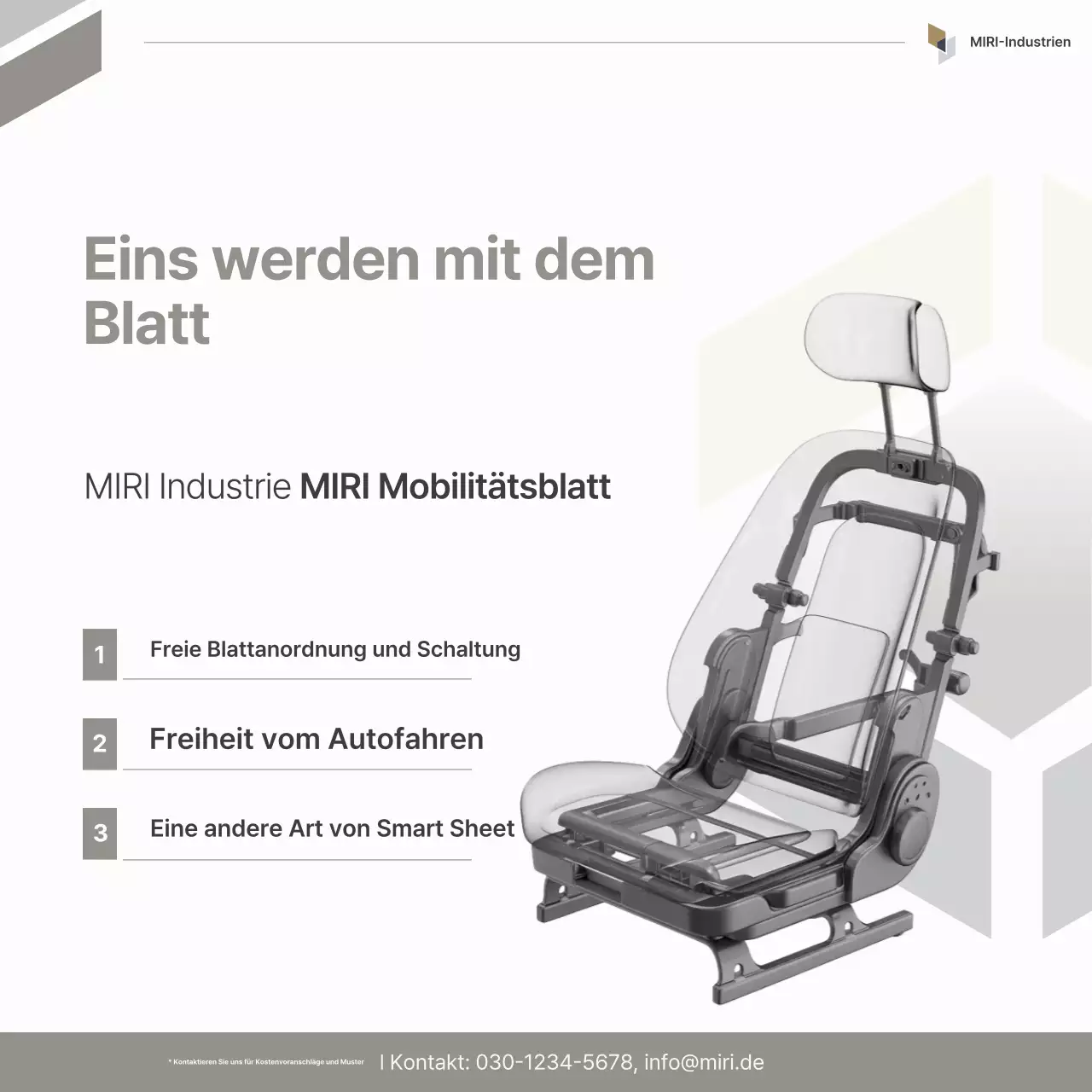 Graue moderne Autoteileanzeige