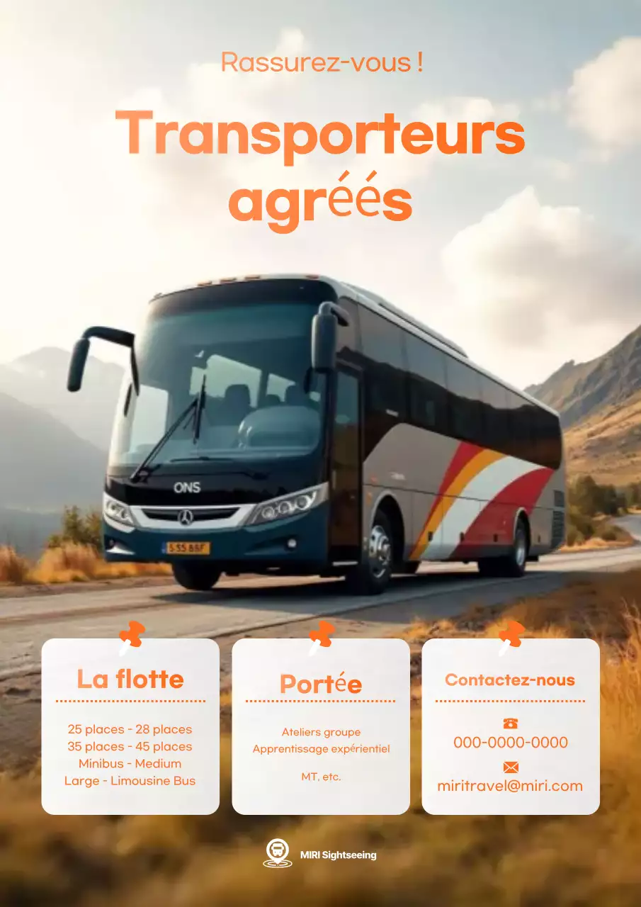 Publicité de voyage moderne orange