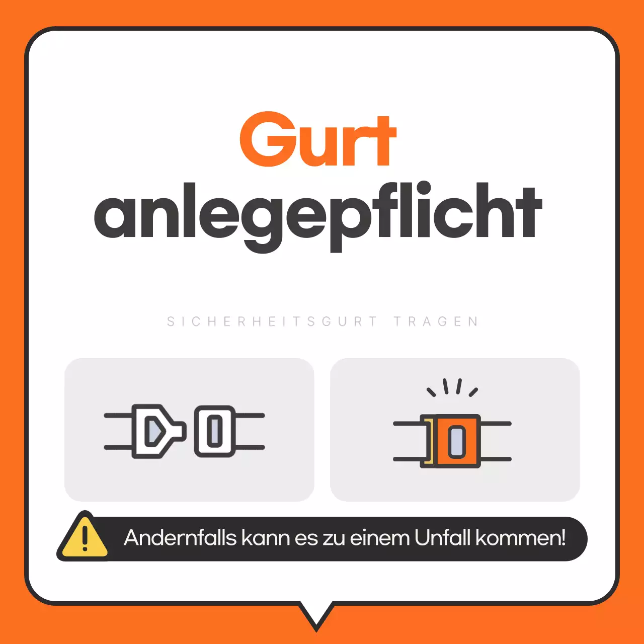 Einfache Anleitung zum Anlegen des orangefarbenen Sicherheitsgurtes