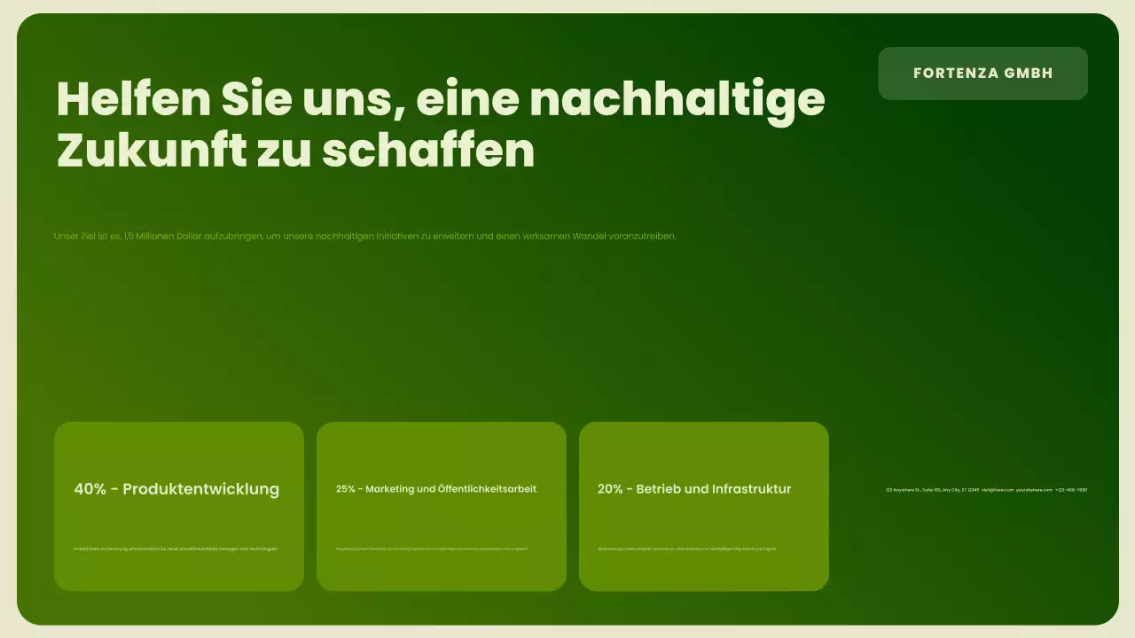 Präsentation zur Förderung der grünen modernen Nachhaltigkeit