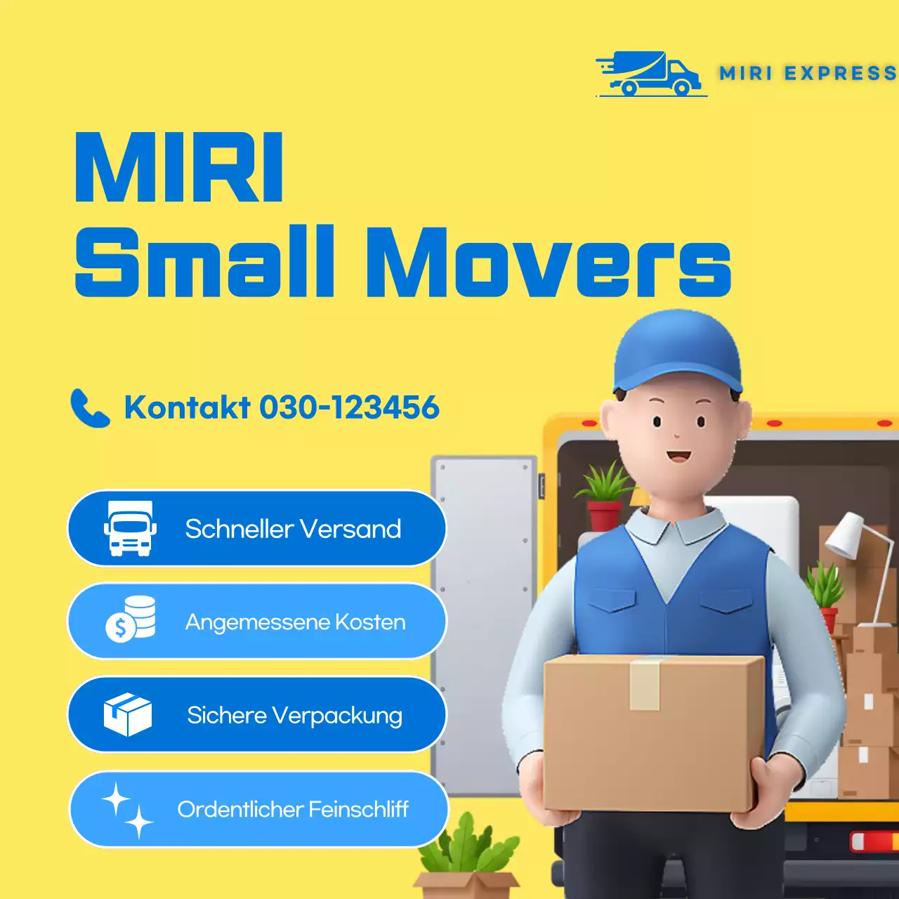 Gelbe einfache bewegte Werbung