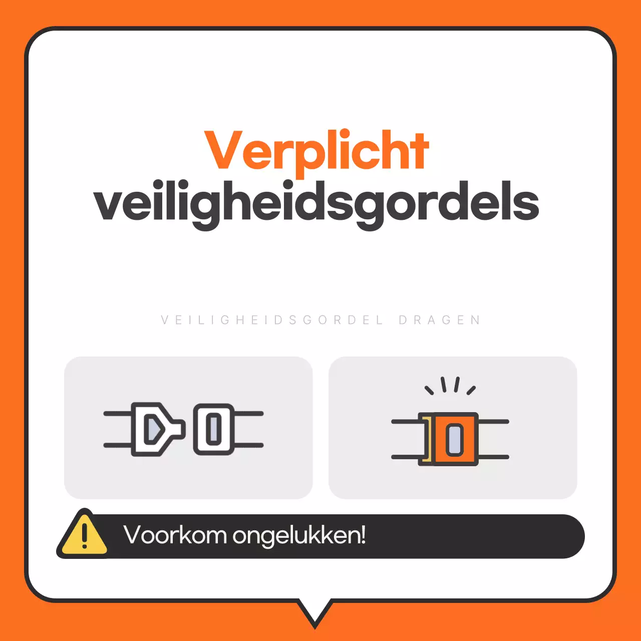 Eenvoudige instructies voor het bevestigen van de oranje veiligheidsgordel