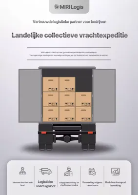 Grijze moderne logistieke advertentie