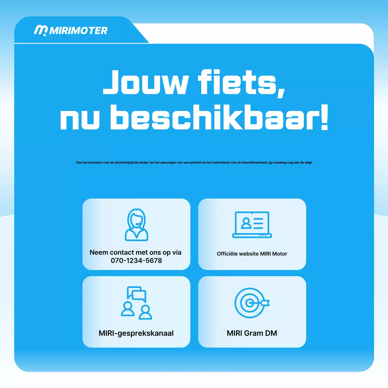 Hemelsblauwe moderne motorfietsadvertentie