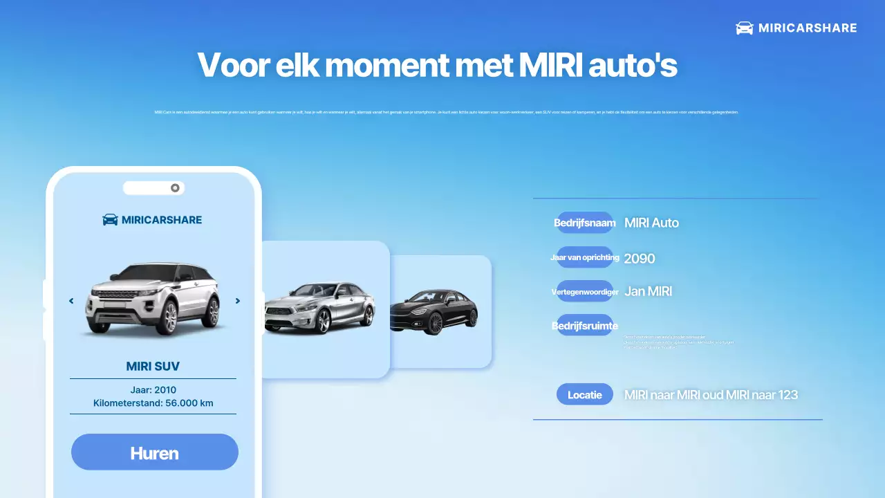 Introductie van Blue Modern Car Service