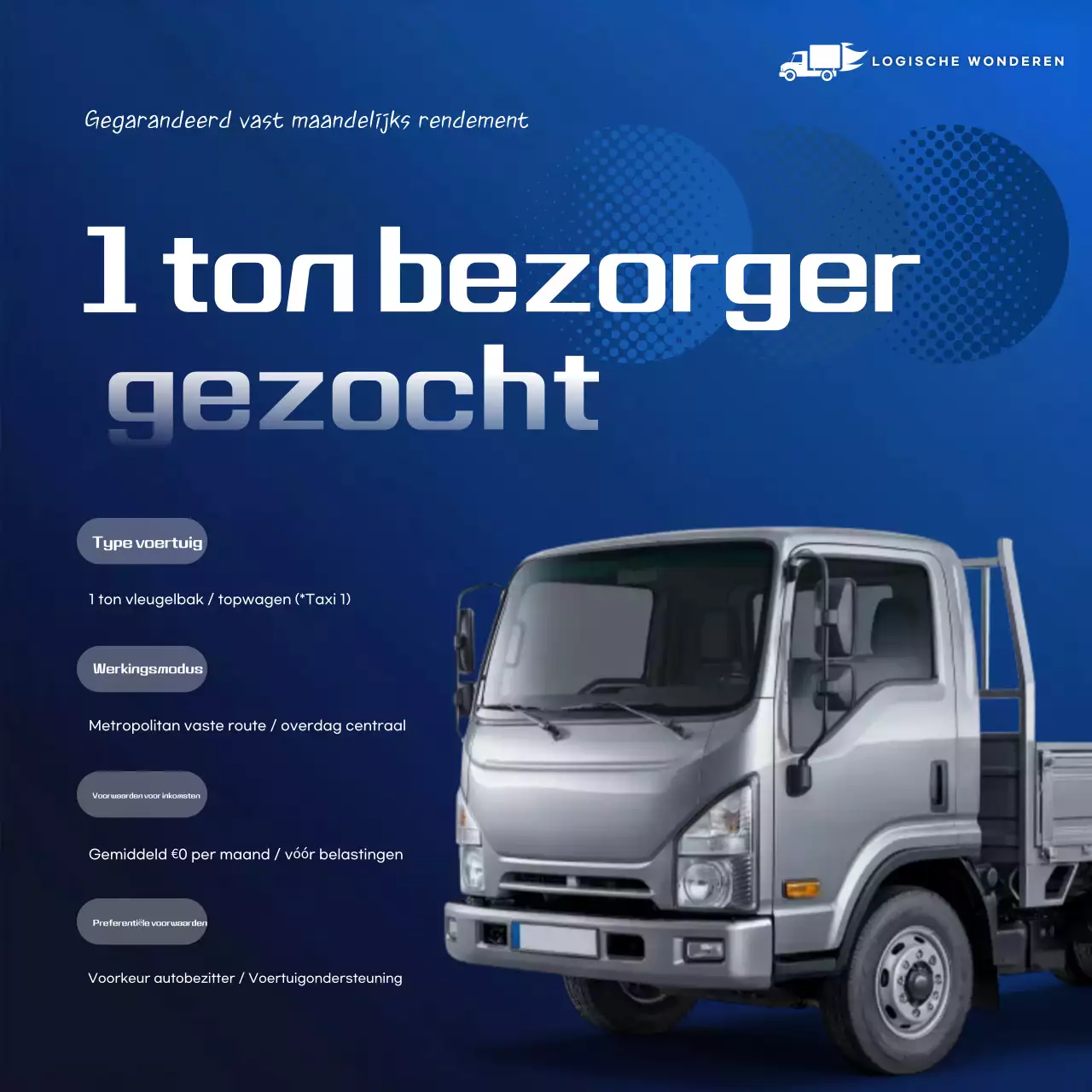 Blauwe moderne vacature