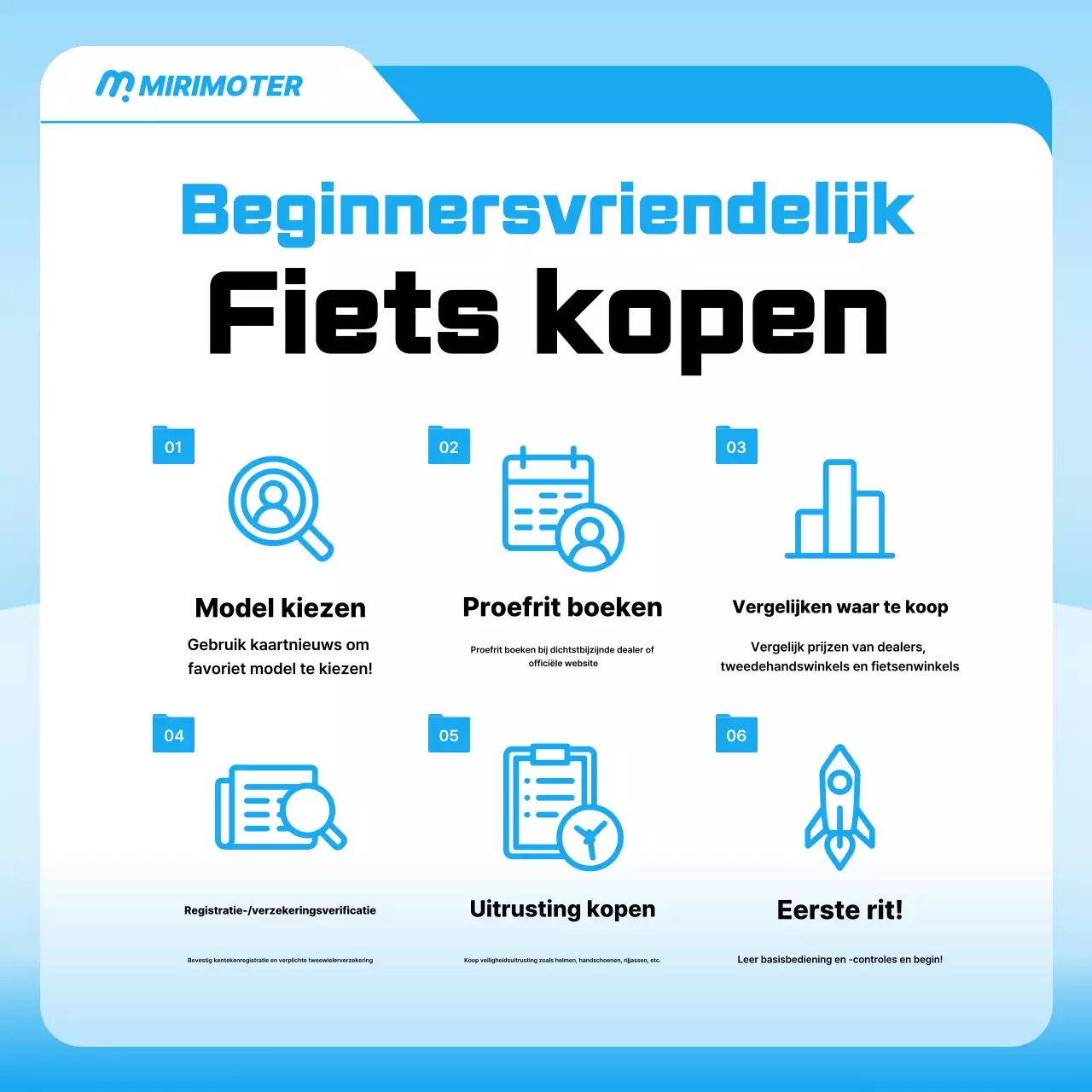 Hemelsblauwe moderne motorfietsadvertentie