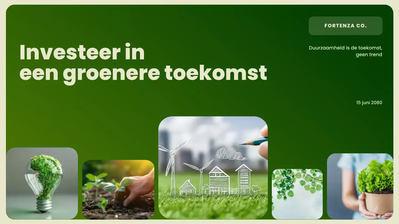 Groene Moderne Duurzaamheid Promotie Presentatie