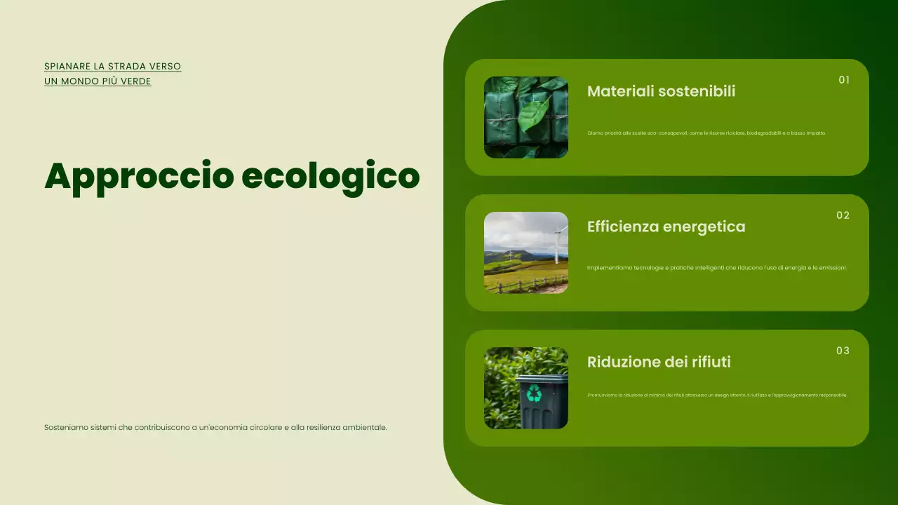 Presentazione sulla promozione della sostenibilità moderna e verde
