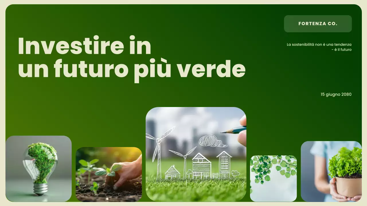 Presentazione sulla promozione della sostenibilità moderna e verde
