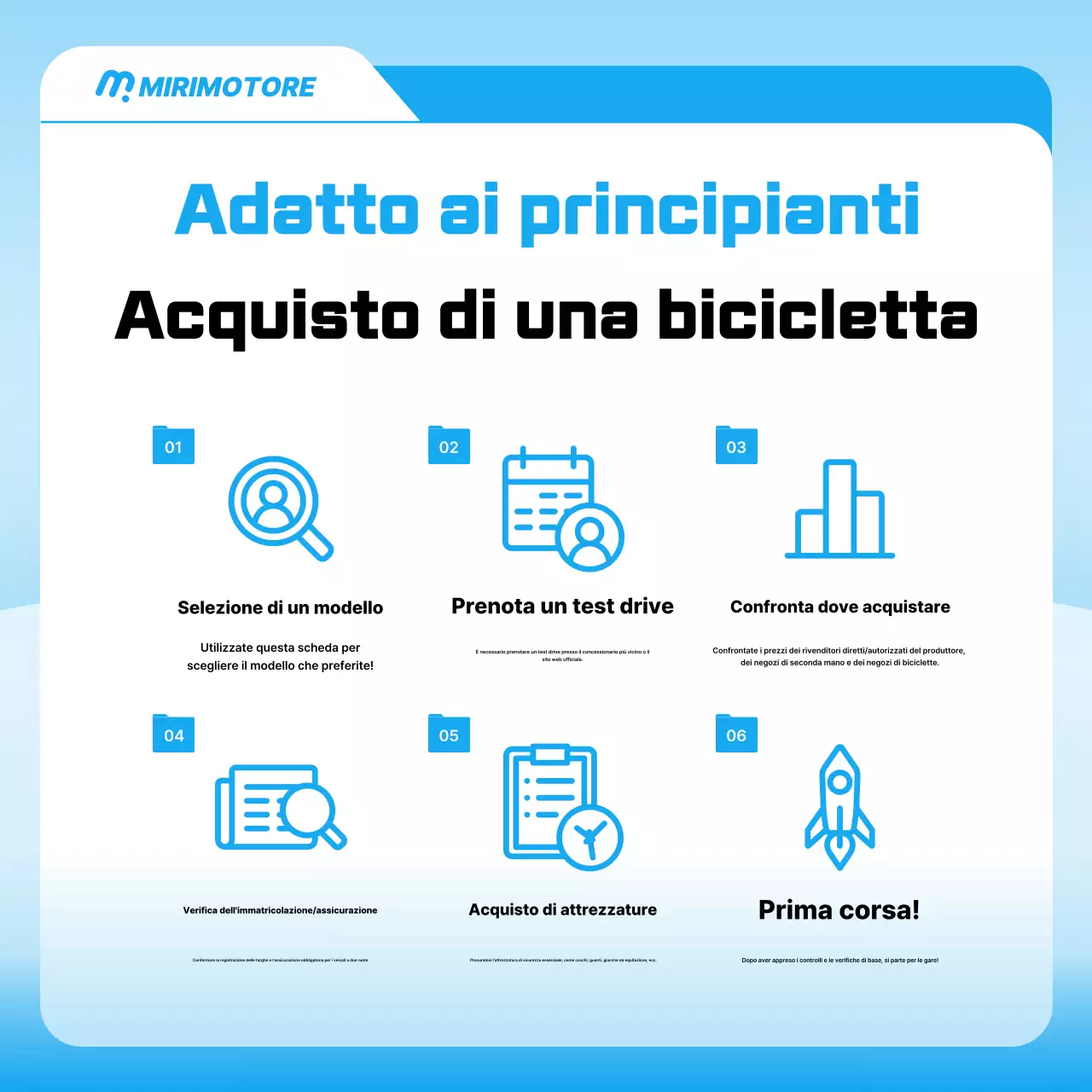 Pubblicità di motocicletta moderna blu cielo