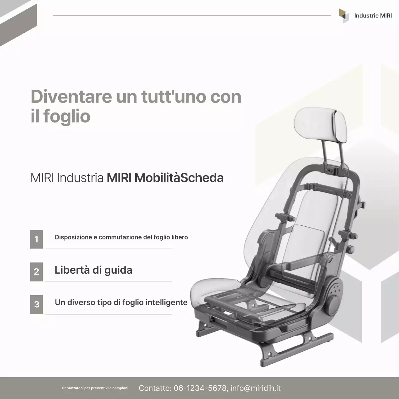 Annuncio di ricambi per auto moderne grigie