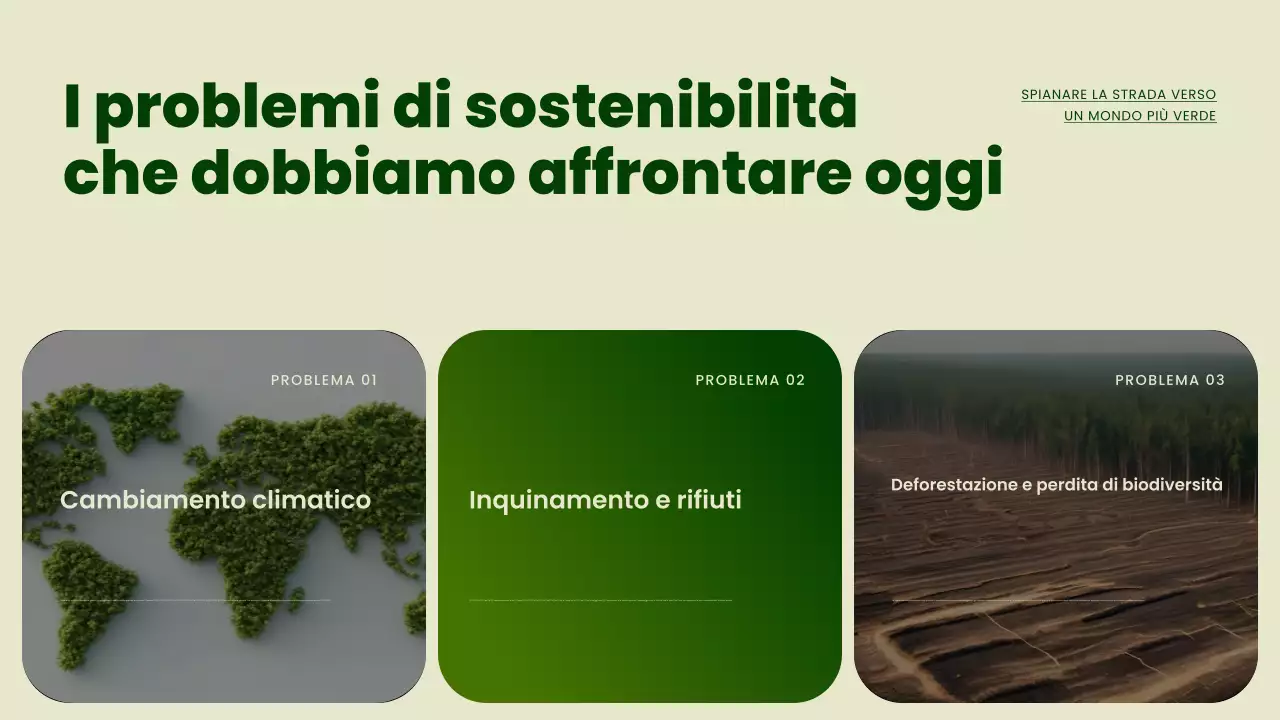 Presentazione sulla promozione della sostenibilità moderna e verde