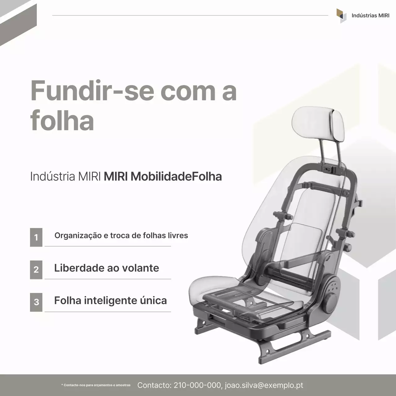 Anúncio de peças de carro moderno cinza