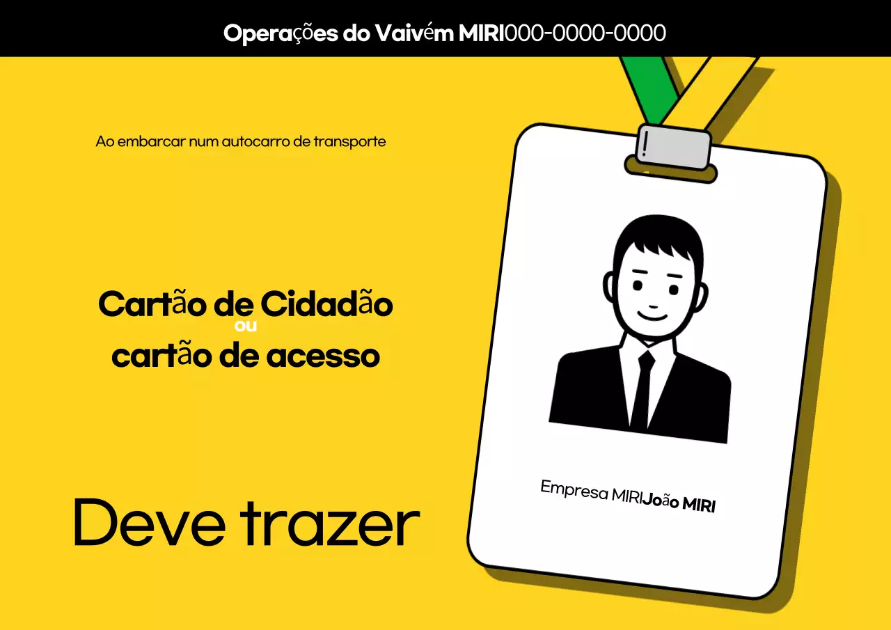 Guia do Cartão de Identificação Simples Amarelo