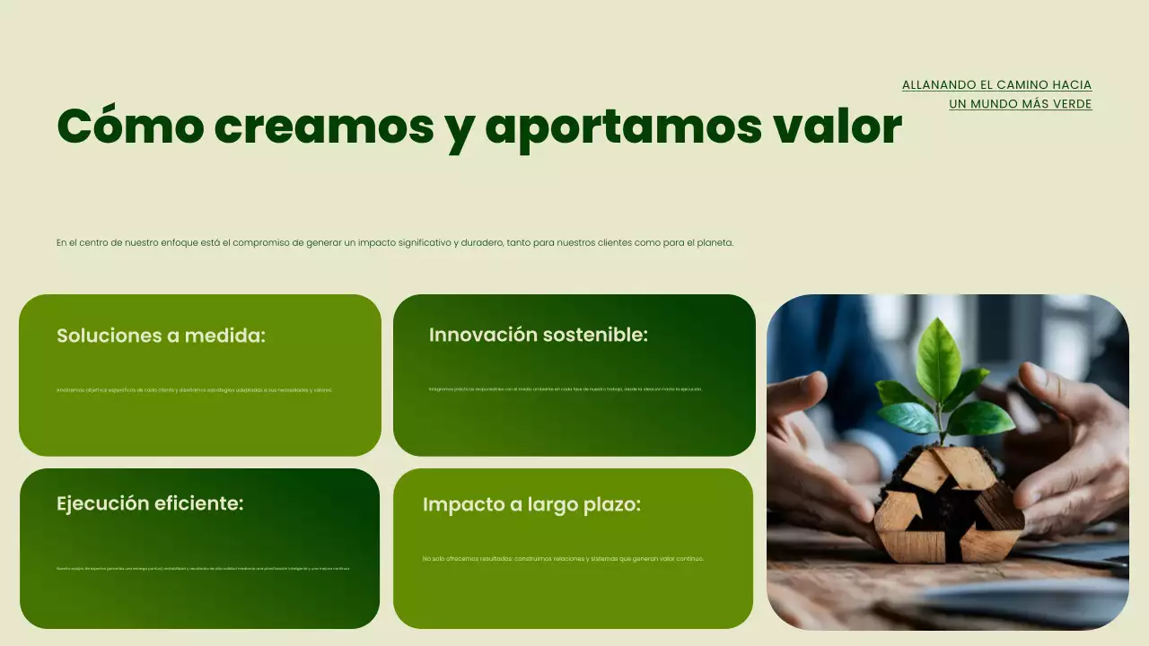 Presentación de promoción de la sostenibilidad moderna y ecológica