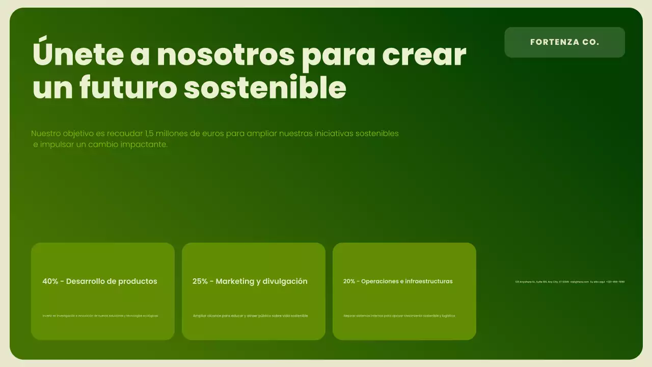 Presentación de promoción de la sostenibilidad moderna y ecológica