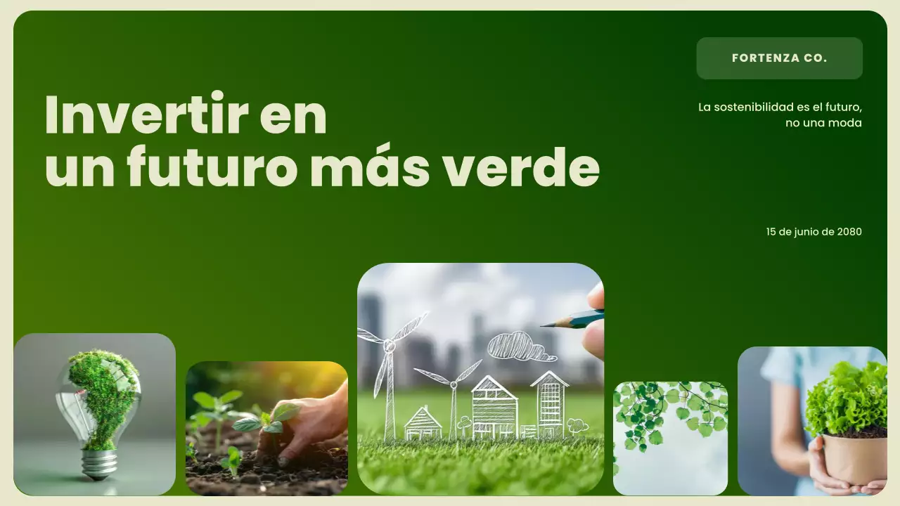 Presentación de promoción de la sostenibilidad moderna y ecológica