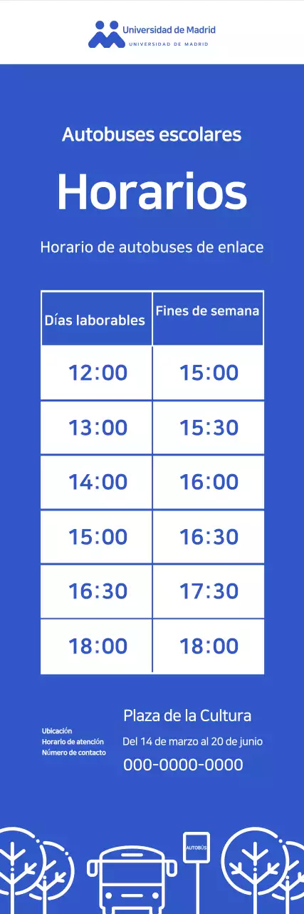 Guía básica de horarios de Blue
