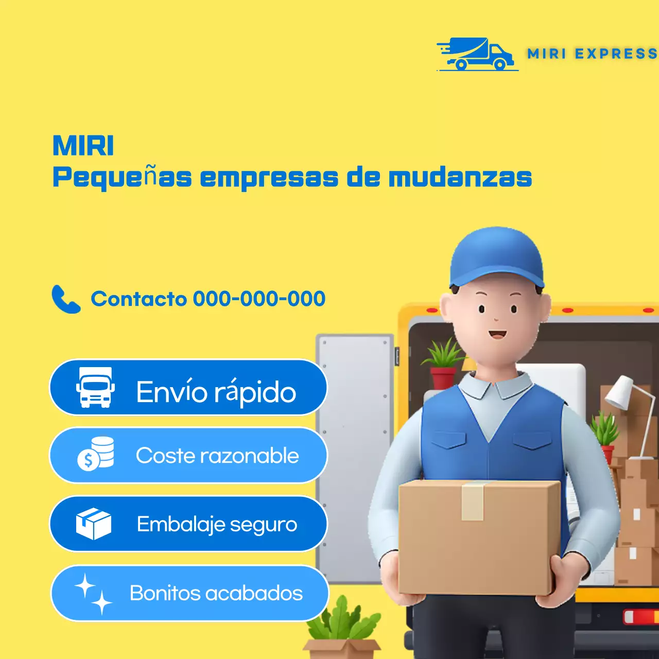 Anuncio amarillo simple en movimiento