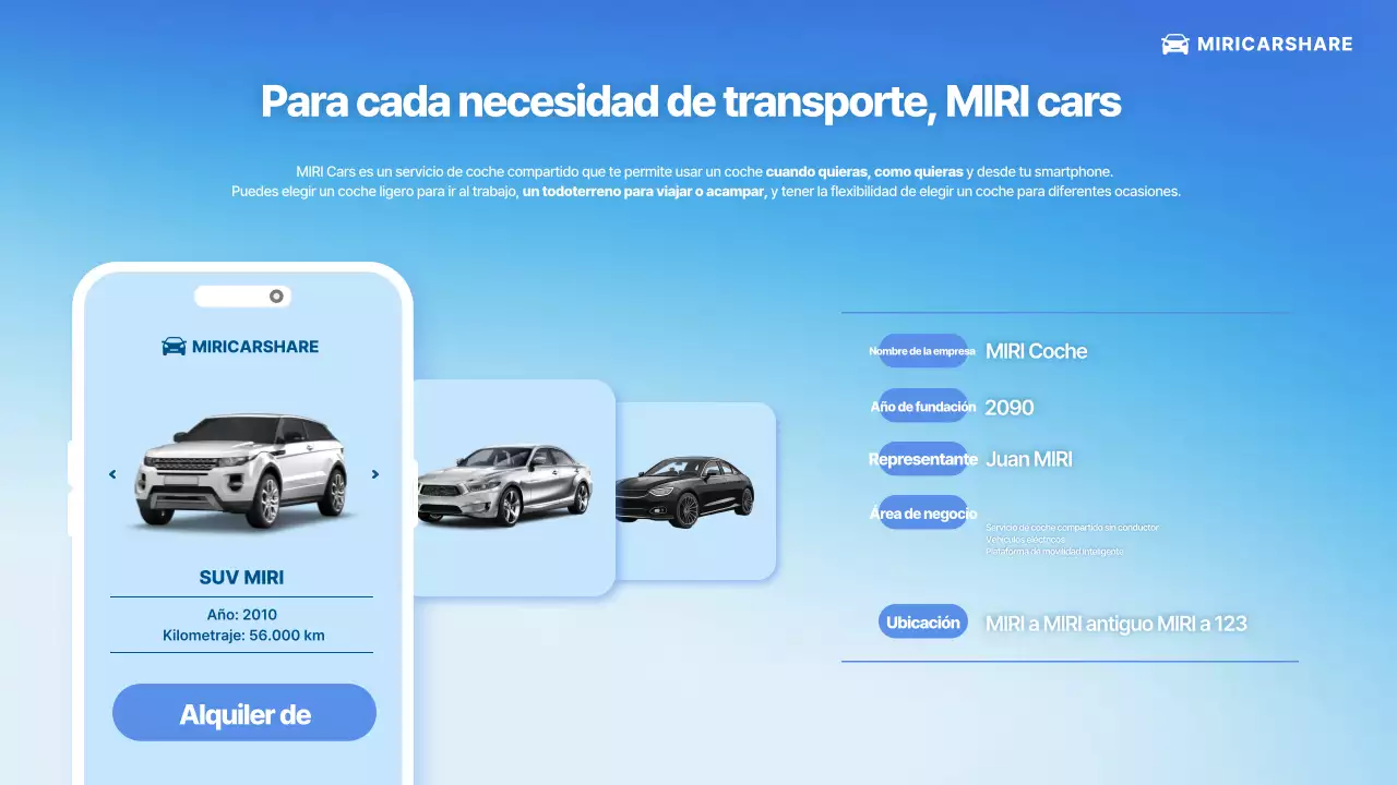 Presentamos el servicio Blue Modern Car