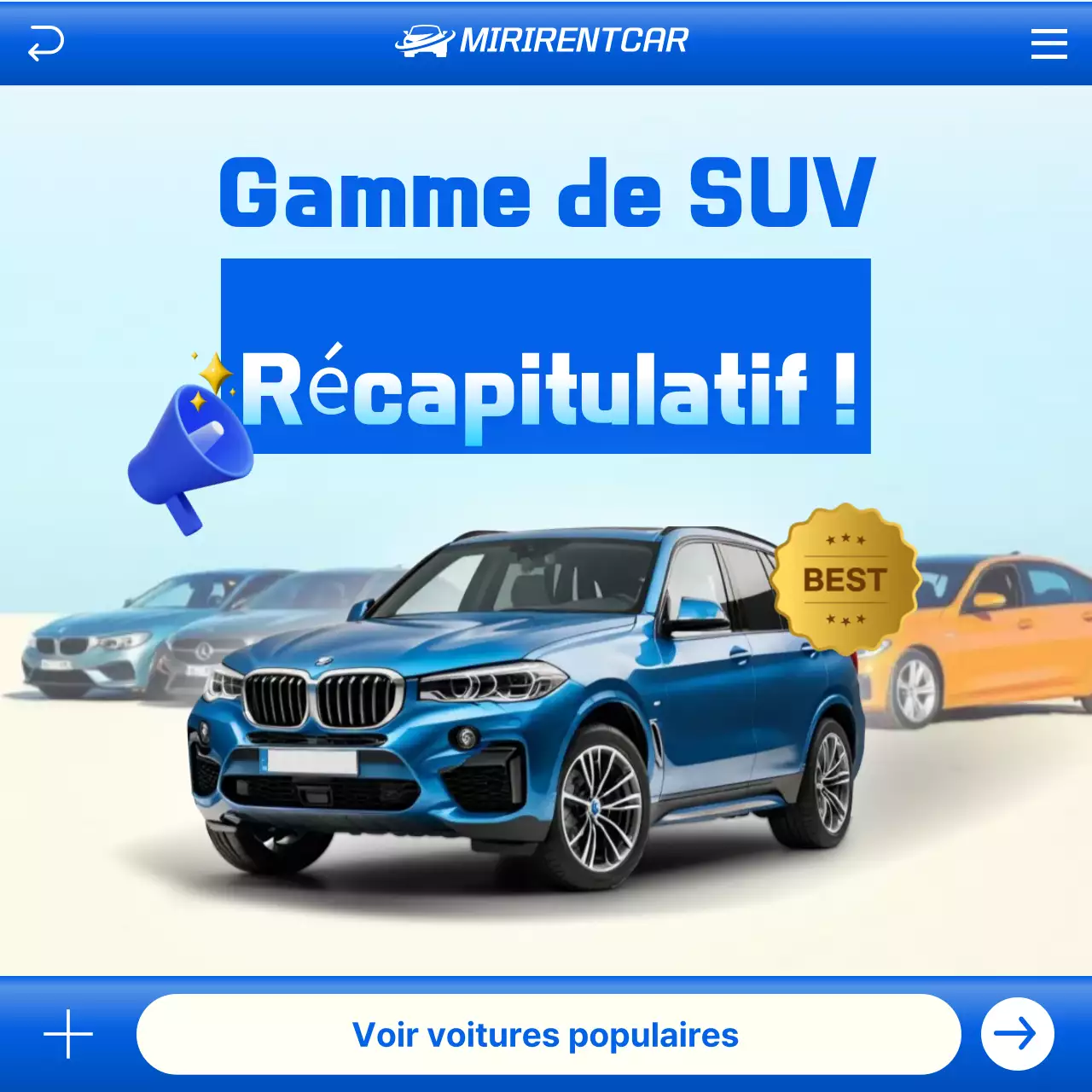 Publicité pour une voiture bleue moderne