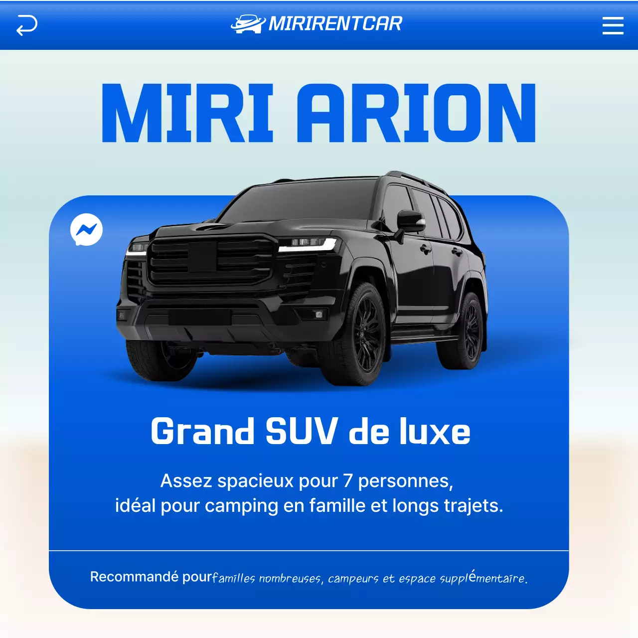 Publicité pour une voiture bleue moderne
