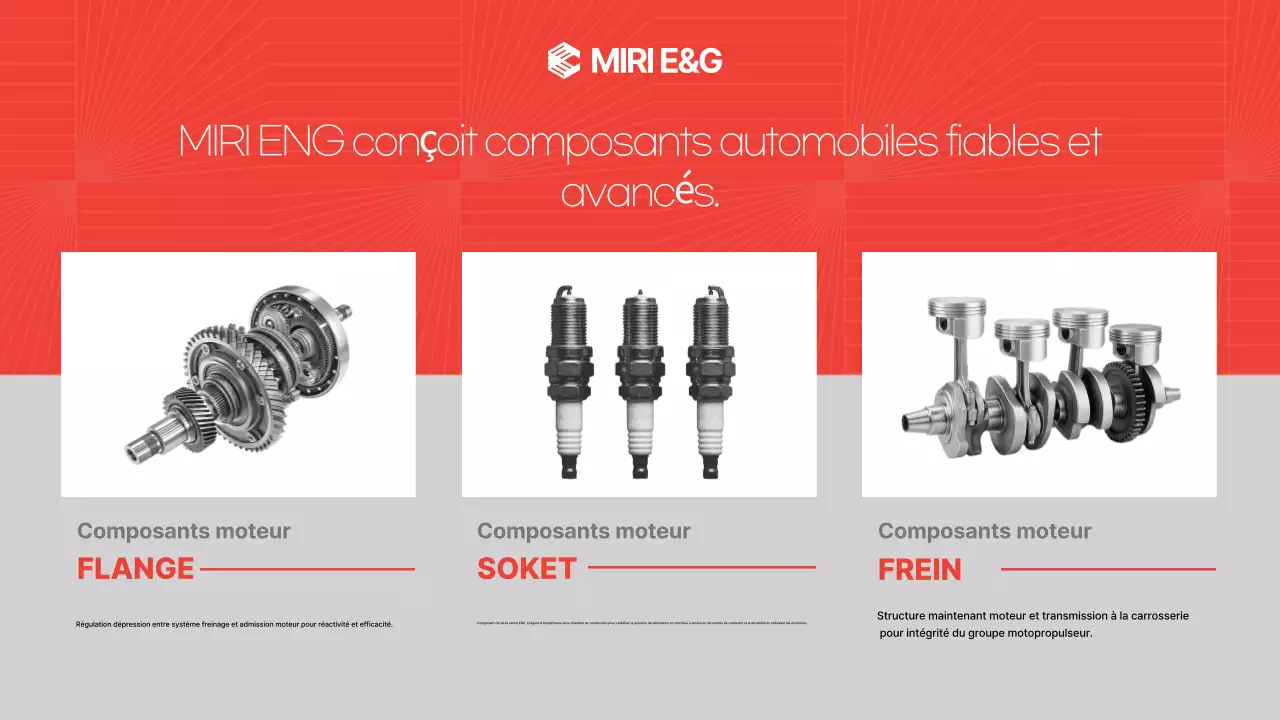 Publicité pour les pièces automobiles modernes rouges