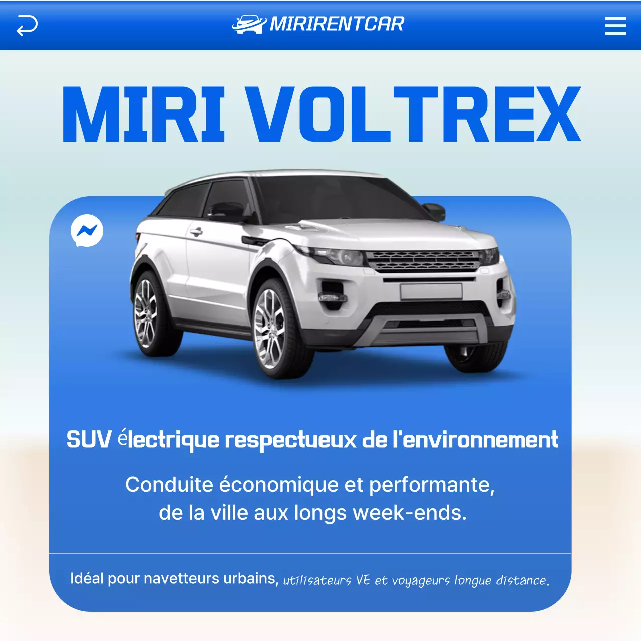 Publicité pour une voiture bleue moderne
