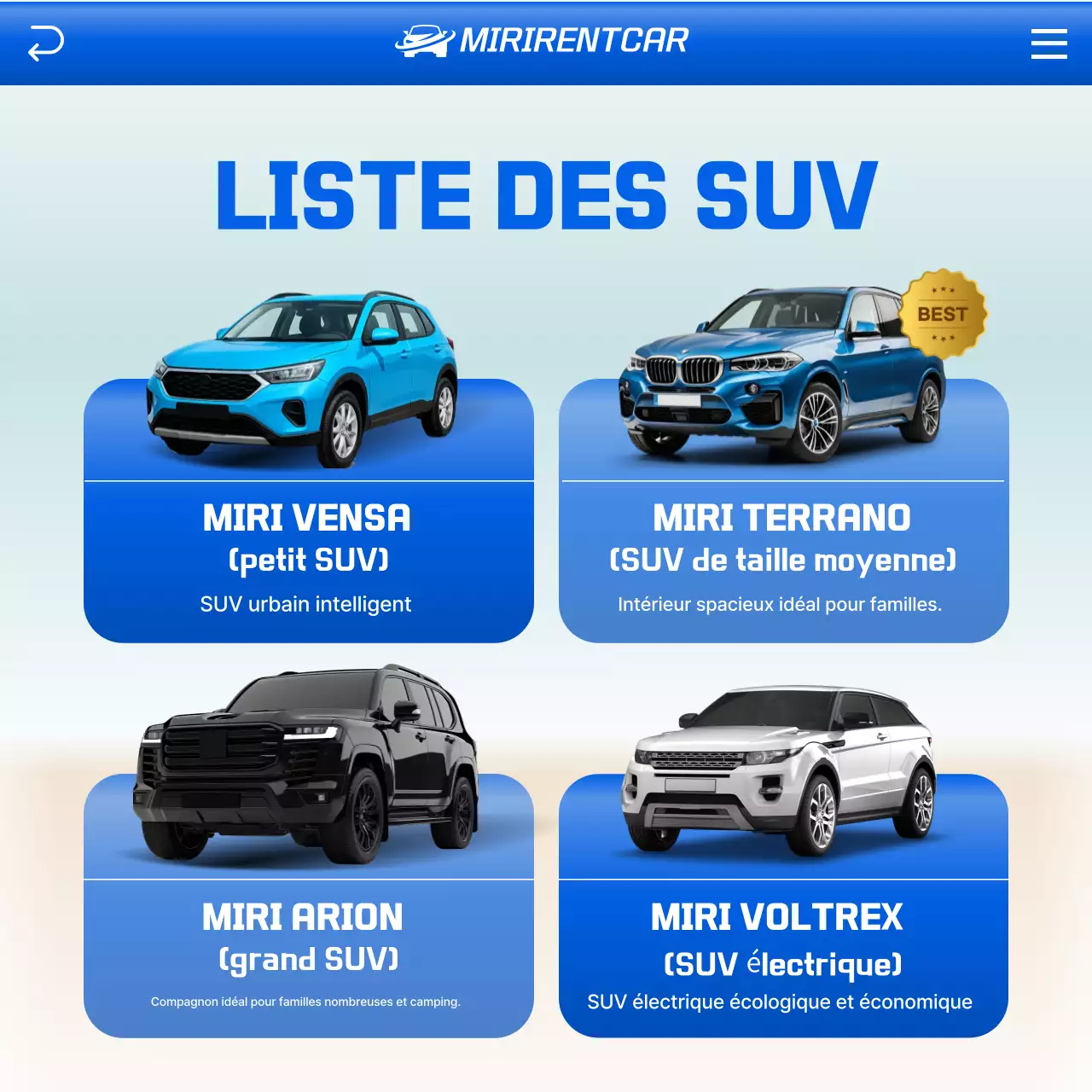 Publicité pour une voiture bleue moderne